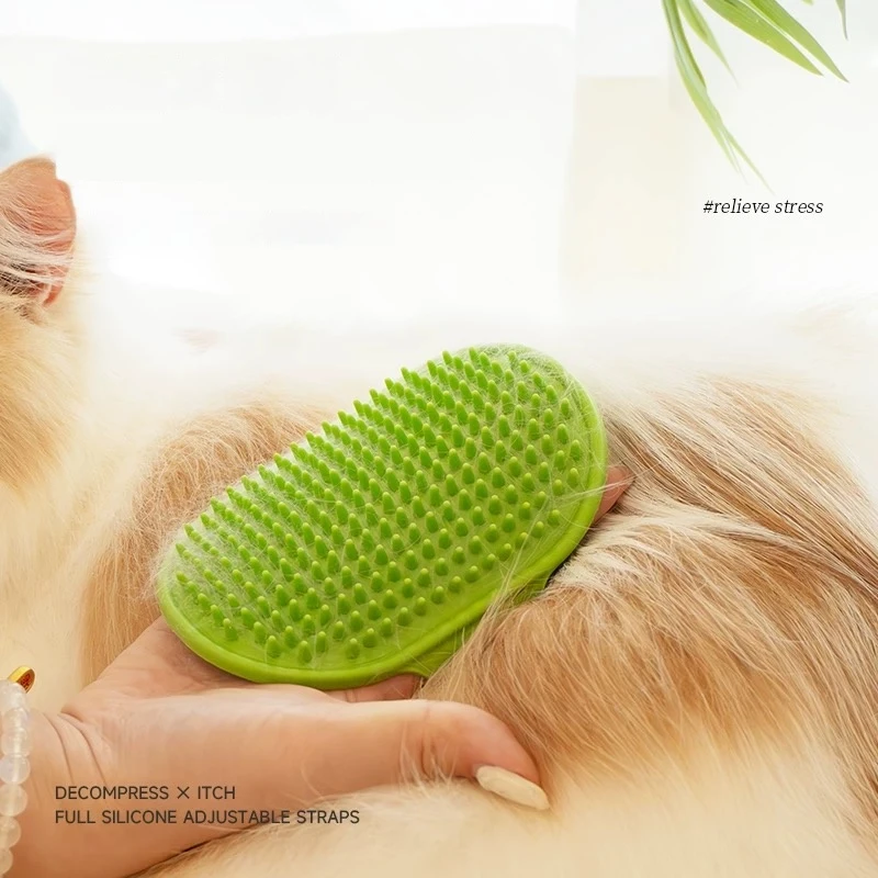Cepillo de goma suave para perros y gatos, peine de silicona para baño de mascotas, removedor de pelo para mascotas, cosas para perros, peine para gatos, herramientas de aseo, suministros para mascotas - imagen 3