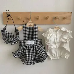 Conjunto de primavera para perros: camisa a cuadros y sombrero