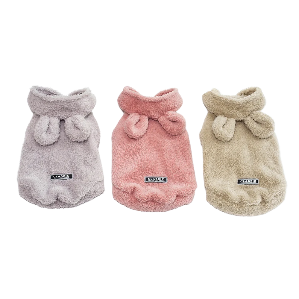 Sudadera con capucha de lana para perros, Ropa de invierno para cachorros, abrigo suave para perros pequeños y medianos, chaqueta de Bulldog Francés, Ropa Perro - imagen 4