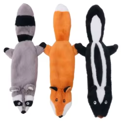3 peluches chirriantes para perros – Sin relleno y textura suave