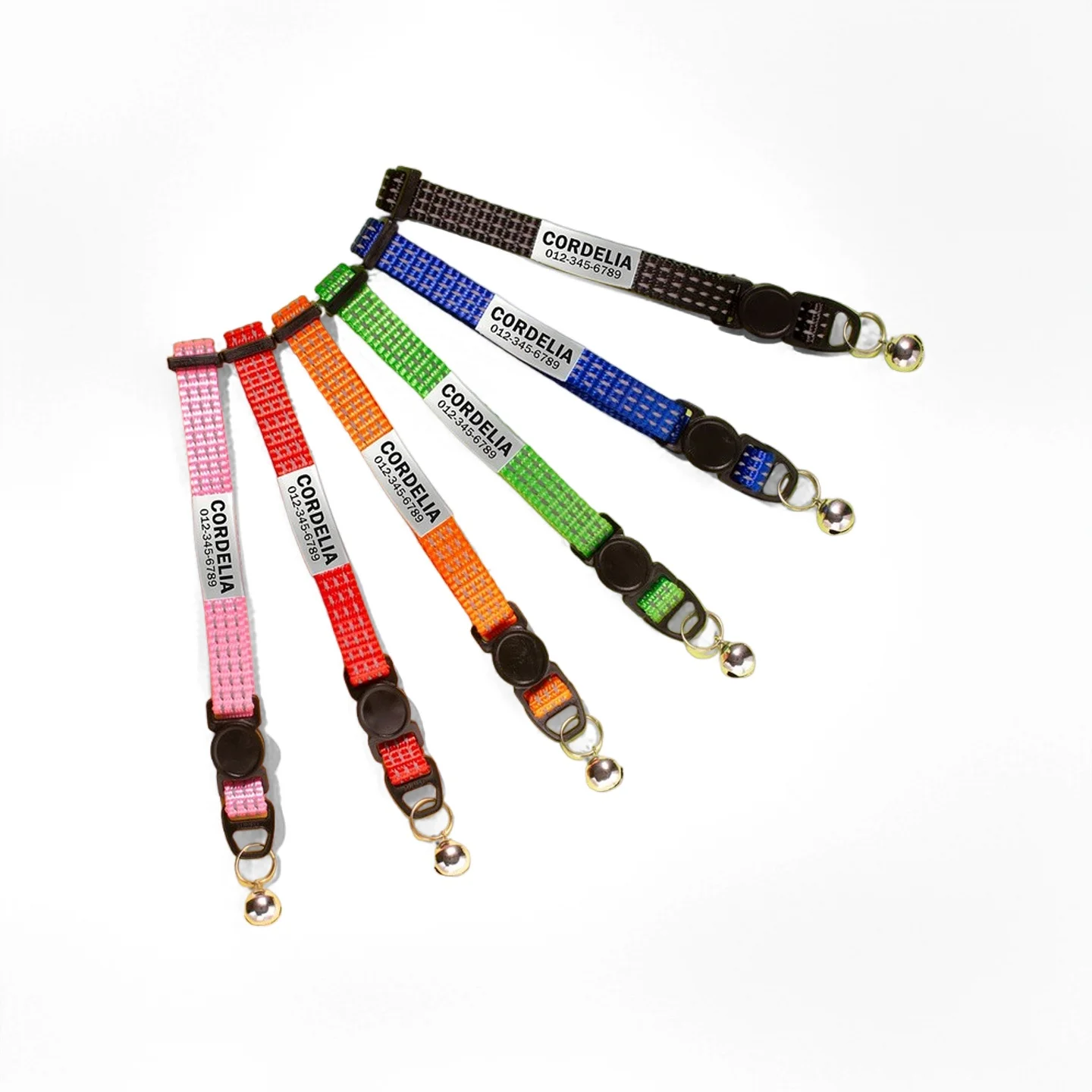 Collar reflectante personalizado para mascotas, hebilla anti estrangulamiento, etiqueta de identificación personalizada, grabado gratis, suave, cómodo, duradero, perros y gatos