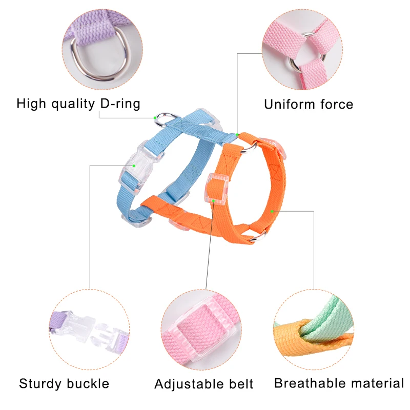 Conjunto de correa de arnés para perro, chaleco de arnés ajustable a la moda para mascotas sin tirones para perros pequeños y grandes, correa para caminar de Bulldog Francés - imagen 4