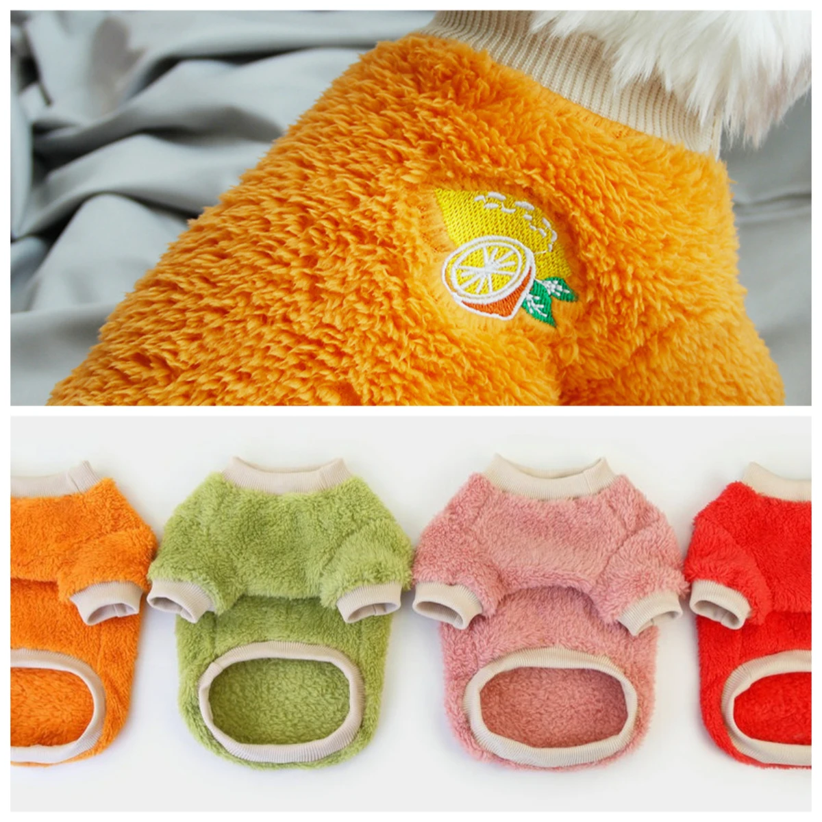 Lindo suéter de aguacate para mascotas, sudadera con capucha cálida de lana Coral para perros y gatos para perros pequeños y medianos, ropa de invierno para gatitos Chihuahua - imagen 2