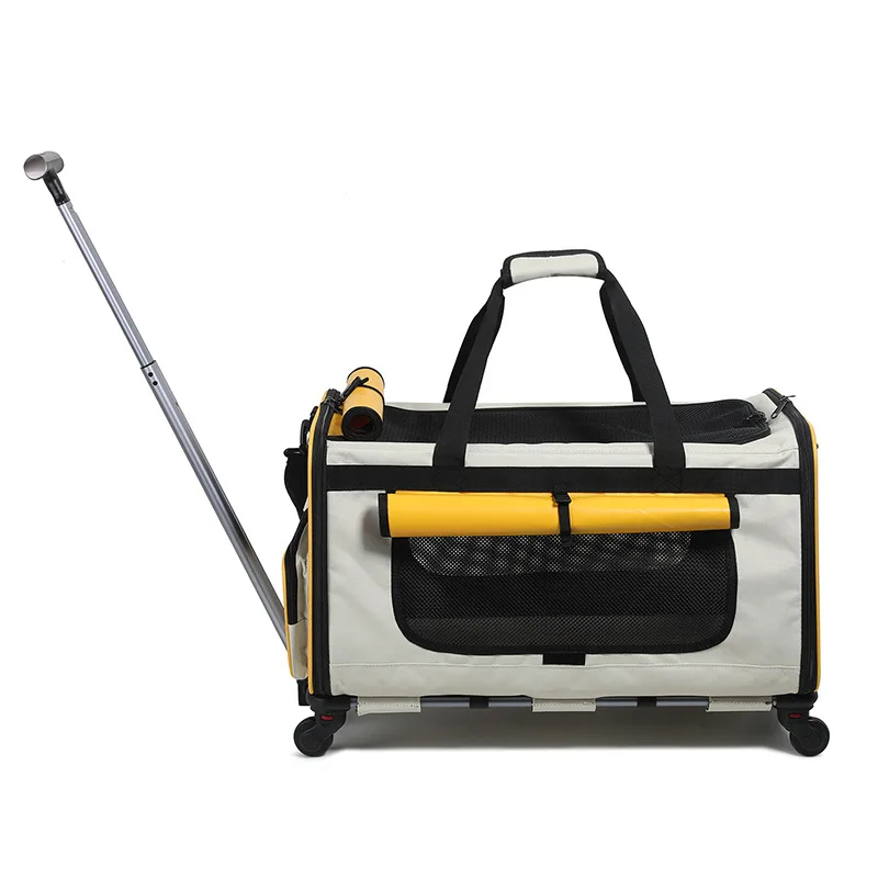 Bolsa ligera y transpirable plegable para gatos, bolsa de transporte para tirar de mascotas, cochecitos grandes para coche de viaje, productos para mascotas - imagen 3