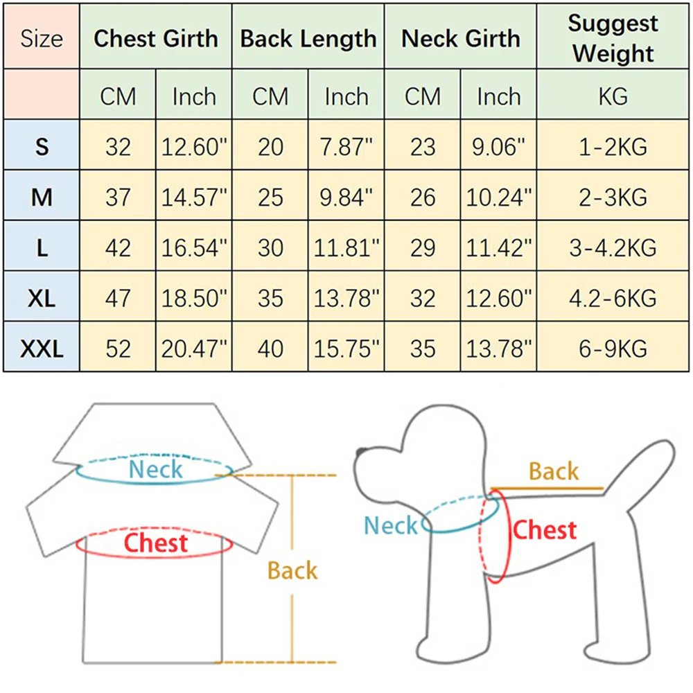 Pijamas chihuahua - Vista superior