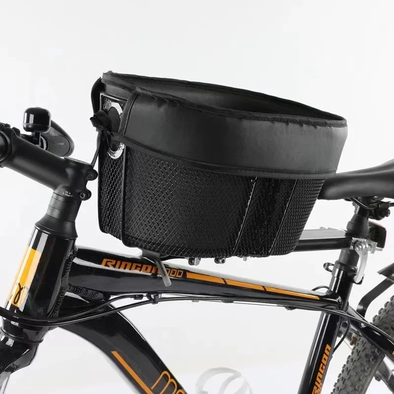 Cesta para mascotas de bicicleta, cesta de compras para bicicleta de montaña, bicicleta de carretera con perro y gato con bolsa - imagen 2