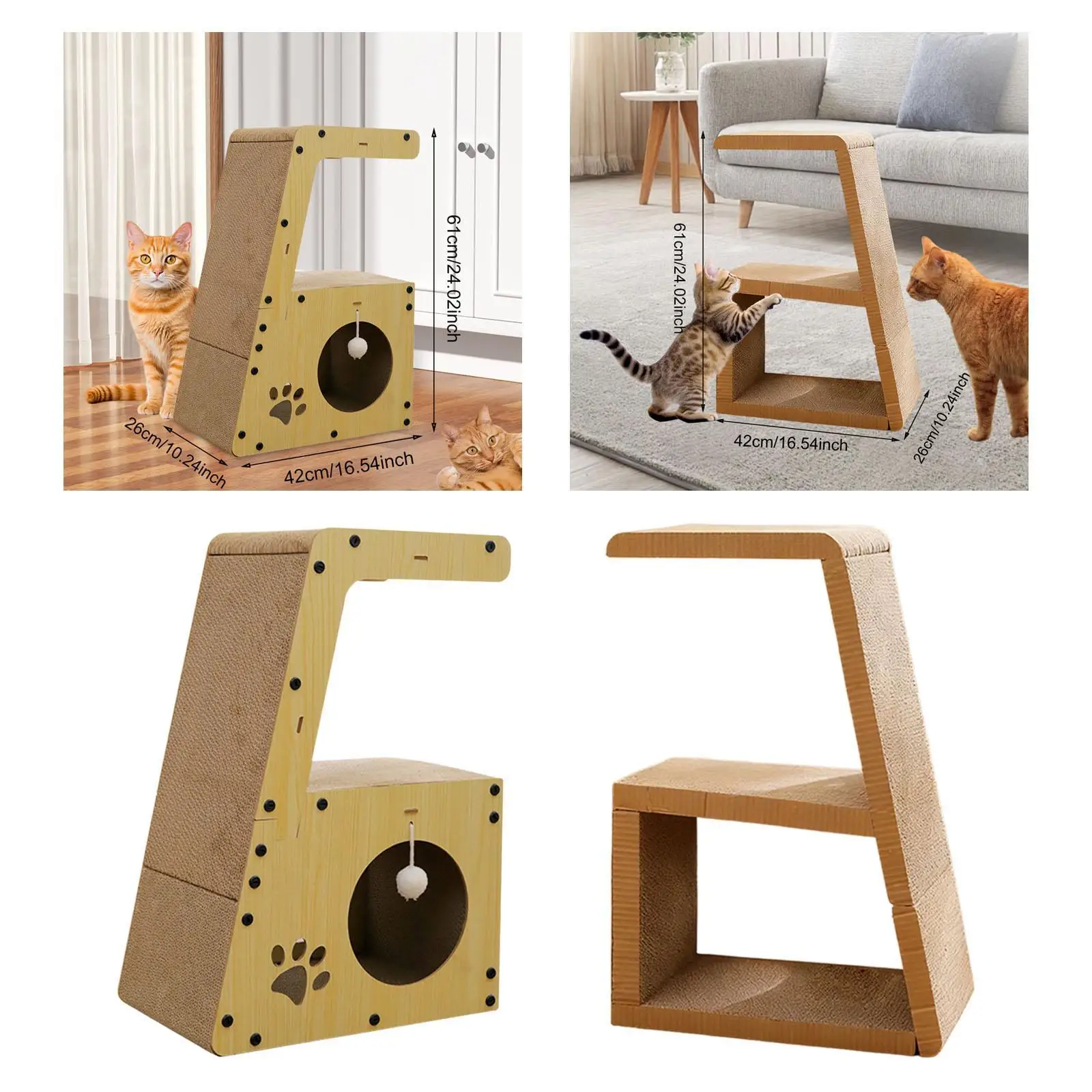 Rascador de cartón para gatos, tablero rascador para gatos y descansar al aire libre - imagen 2