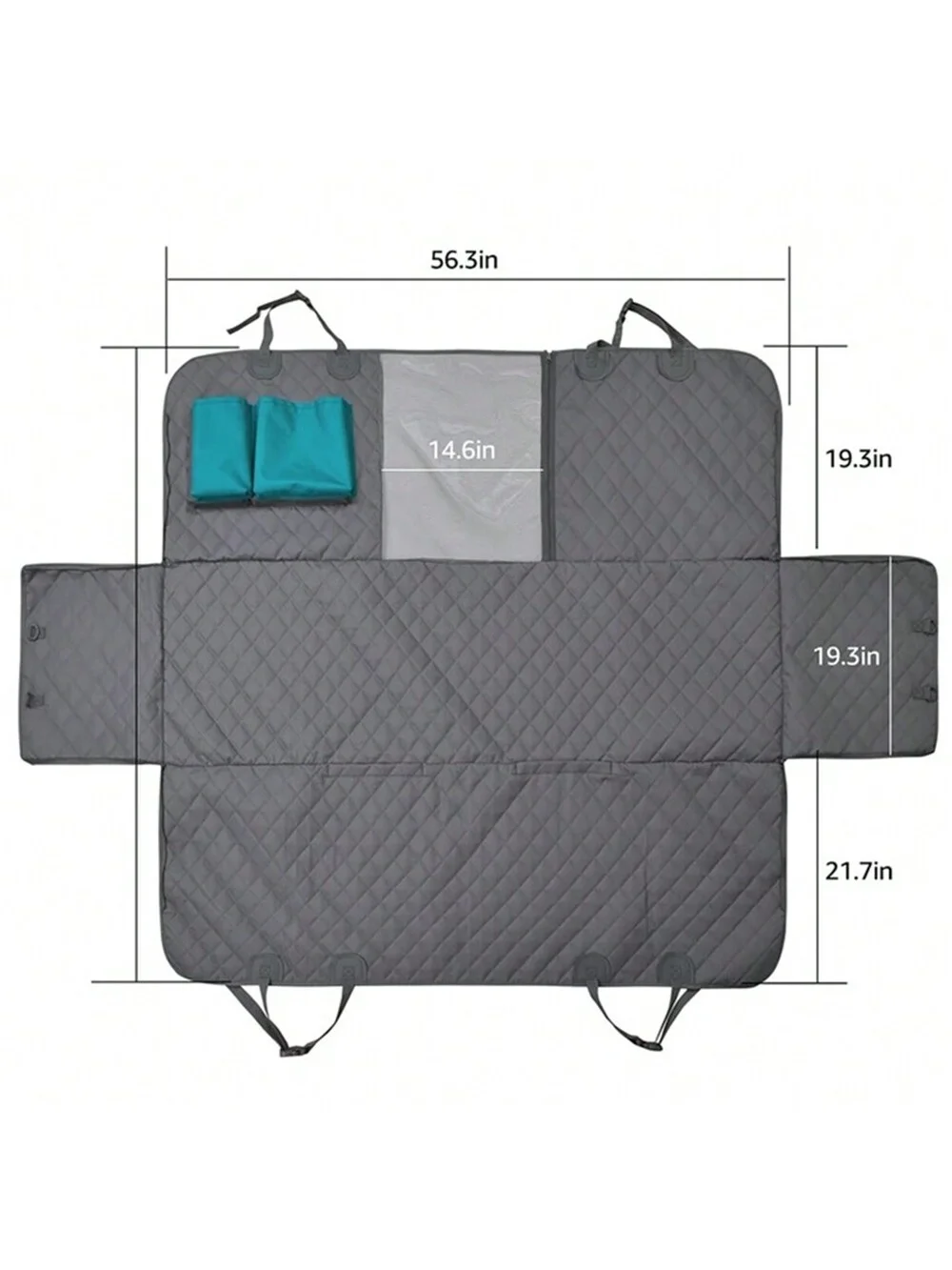 Alfombrilla antisuciedad e impermeable para mascotas, Alfombrilla negra para asiento trasero de coche para perro - imagen 3