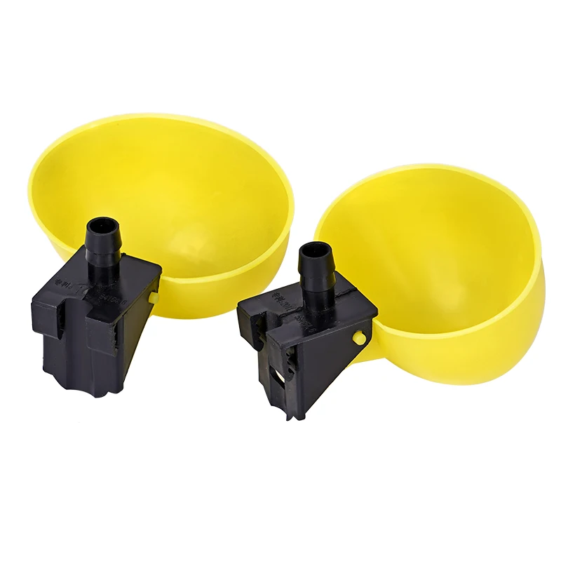 10/20 Uds. Cuencos automáticos para beber pollo y codorniz, bebedero, tazas amarillas para pájaros, bebedero de agua para aves de corral de 9,5mm - imagen 2