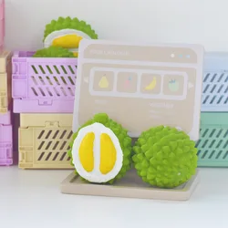 Mini juguete Durian chirriante: diseño de fruta resistente a masticar de látex natural para perros pequeños: juego interactivo para la dentición dental