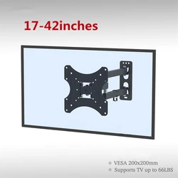 Soporte de pared para TV - Ajustable de 17 a 42 pulgadas