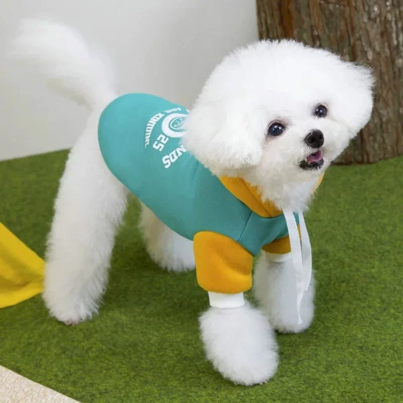 Sudaderas con capucha con estampado de letras para perros, ropa cálida y suave para perros, jerséis bonitos para cachorros, sudaderas de lujo para gatos, sudaderas con capucha para mascotas, disfraz de Bichon - imagen 2