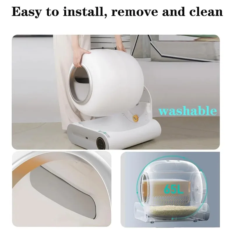 Tonepie 65L Automatic Smart Cat Litter Box Self Cleaning Fully Enclosed Cat Litter Box Pet Toilet Litter Tray - imagen 5