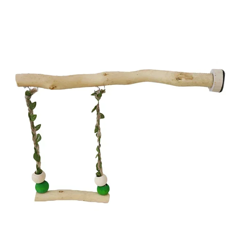 Soporte de madera para loros, columpio de doble capa, juguete para pájaro, piel de tigre, garra, pico de molienda, soporte de molienda, accesorios para jaulas de pájaros - imagen 5