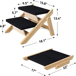 Escalera de madera portátil para perros – 2 posiciones para interior y exterior