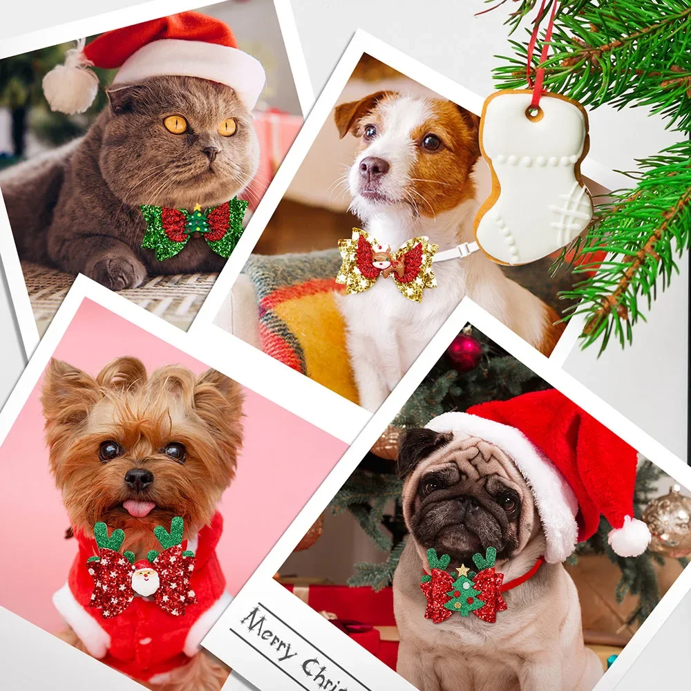 30 Uds. Pajaritas navideñas para perros pequeños, Collar para cachorros, pajarita para perros, accesorios navideños para perros, suministros para mascotas - imagen 2