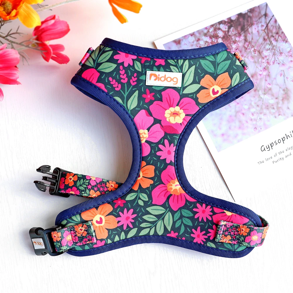 Chaleco con arnés de nailon de malla para perros, chalecos acolchados suaves para gatos, estampado de Cactus para cachorros, perros medianos, gatos, Bulldog Francés, Chihuahua - imagen 4