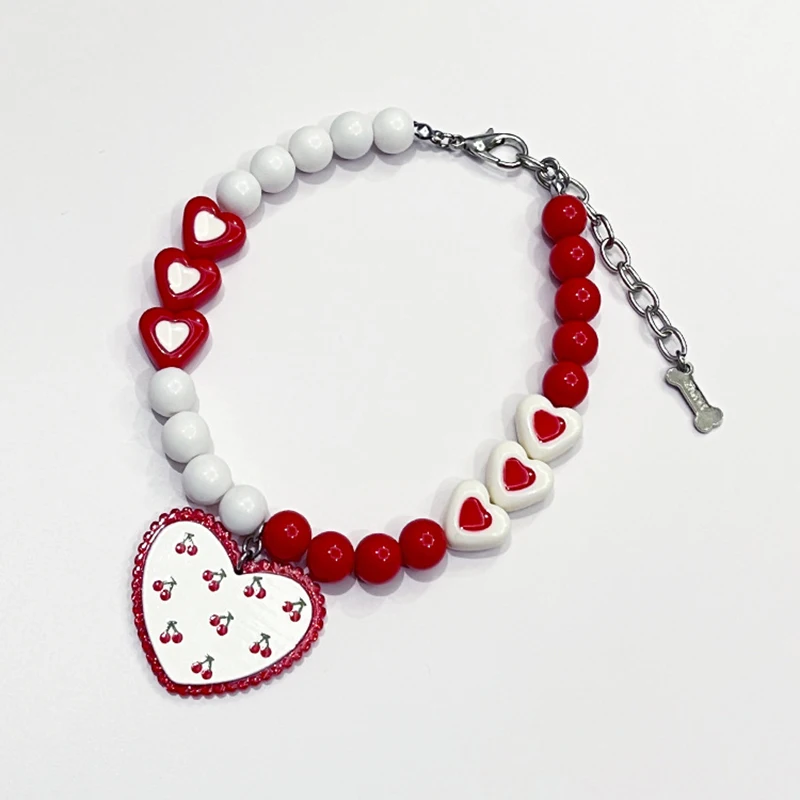 Collar ajustable con charms de cereza para perro pequeño - imagen 4
