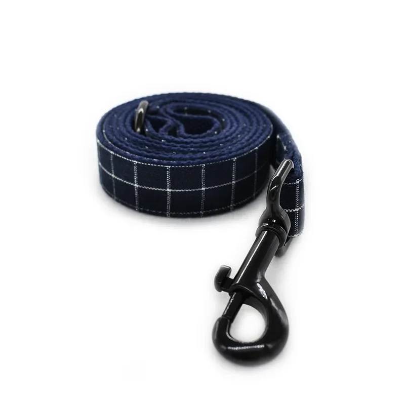 Collar de perro personalizado, correas a juego, contactos de nombre de identificación personalizados, hebilla de Metal, traje a cuadros ajustable, collares de fibra para perros y mascotas - imagen 3