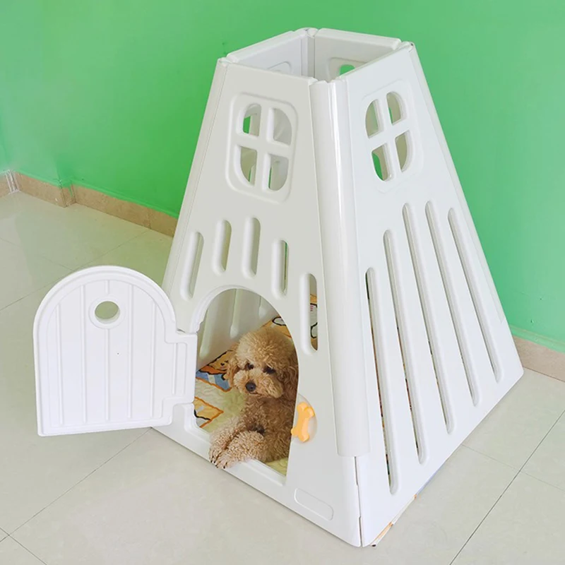 Casa para perros de peluche para interiores, casa Bichon de plástico para exteriores, perrera para cachorros de Chihuahua pequeña y mediana, suministros para perros transpirables de lujo - imagen 2