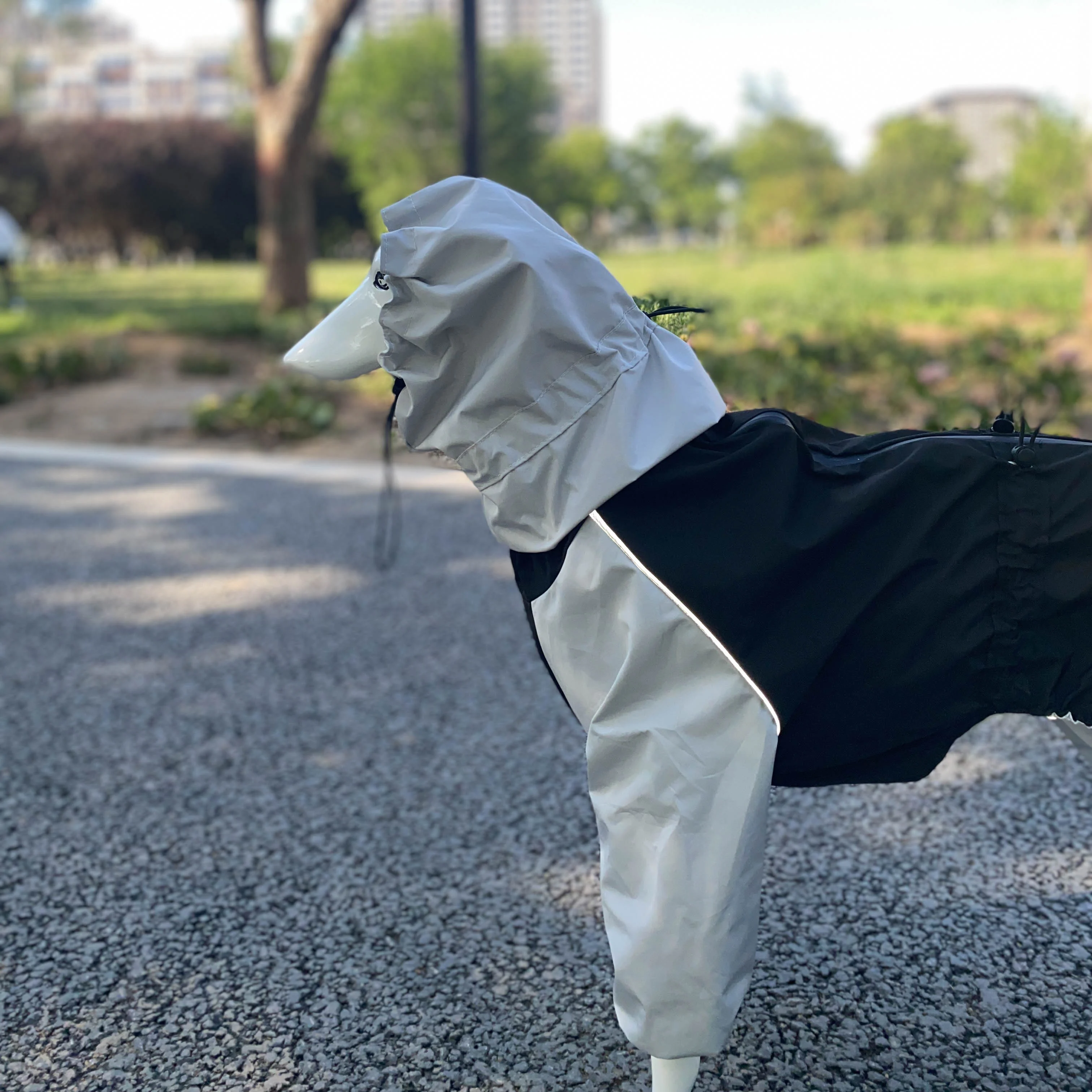 Chaqueta intercambiable de 4 patas a la moda con línea reflectante para galgo italiano, impermeable, cálida, resistente al viento, ropa Whipbit - imagen 4