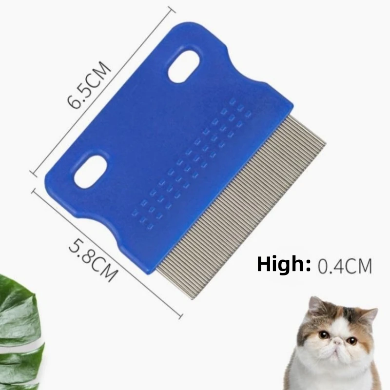 Peine para mascotas de procesamiento suave, cepillo removedor de pelo de acero inoxidable para perros y gatos, eliminación de pulgas, piojos, nudos de caspa, suministros para mascotas - imagen 4