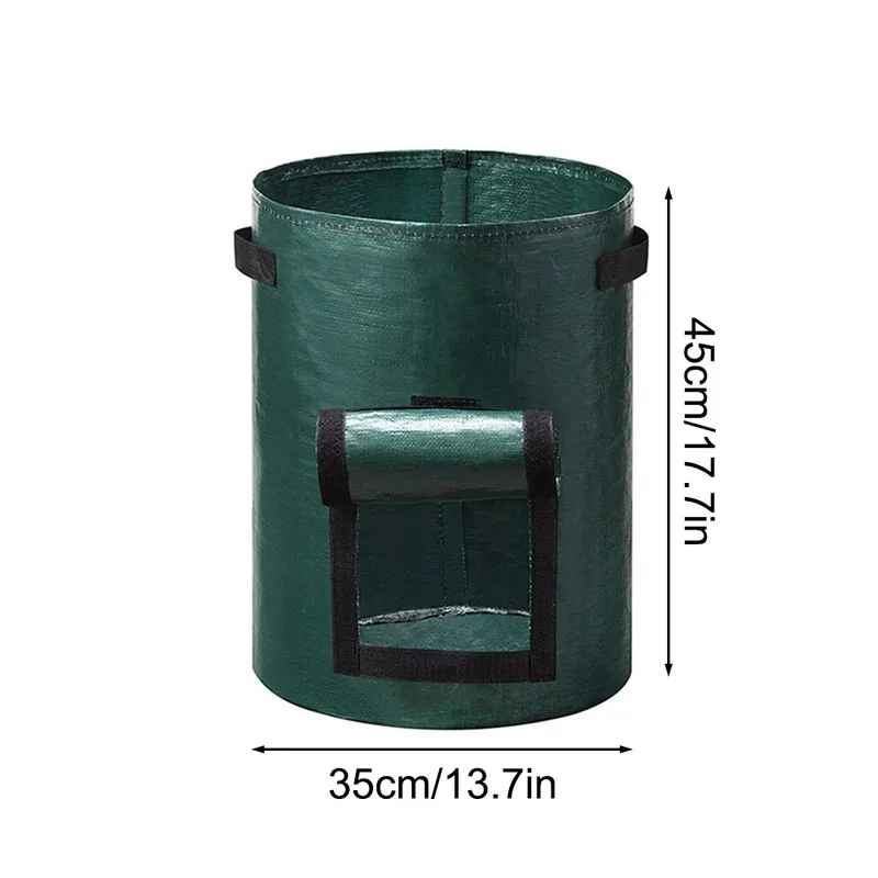 Bolsas redondas para plantar patatas, color verde oscuro, transpirables, para plántulas hortícolas, cubos para plantar verduras, bolsas Meizhi, 1 ud. - imagen 5