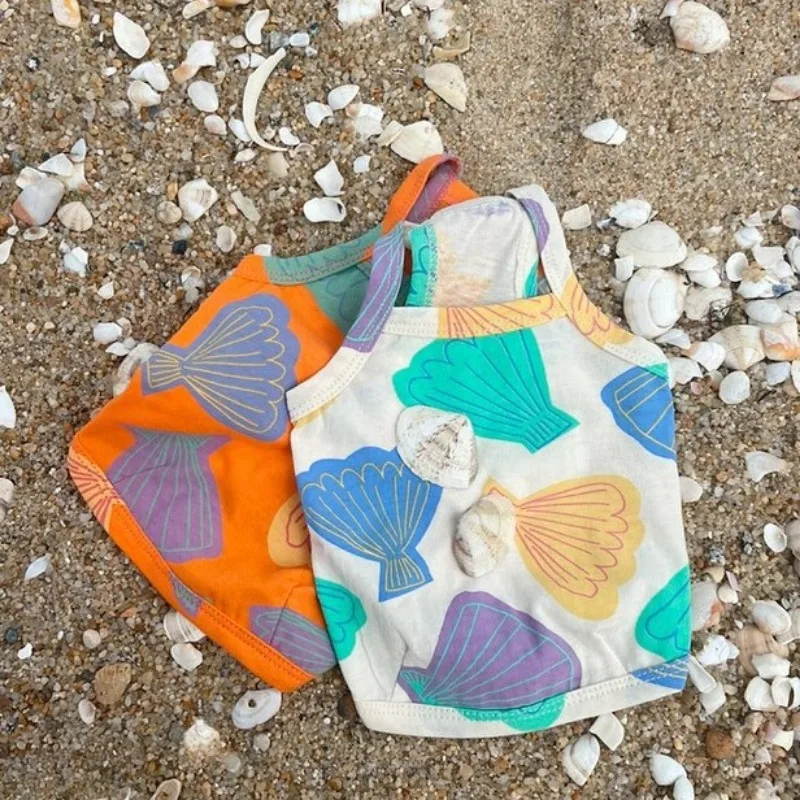 Por ropa para perros, camiseta sin mangas fina de playa para gatos, chaleco de peluche con correa para Bulldog Francés, oso de peluche, Pomerania para ropa para perros pequeños - imagen 4