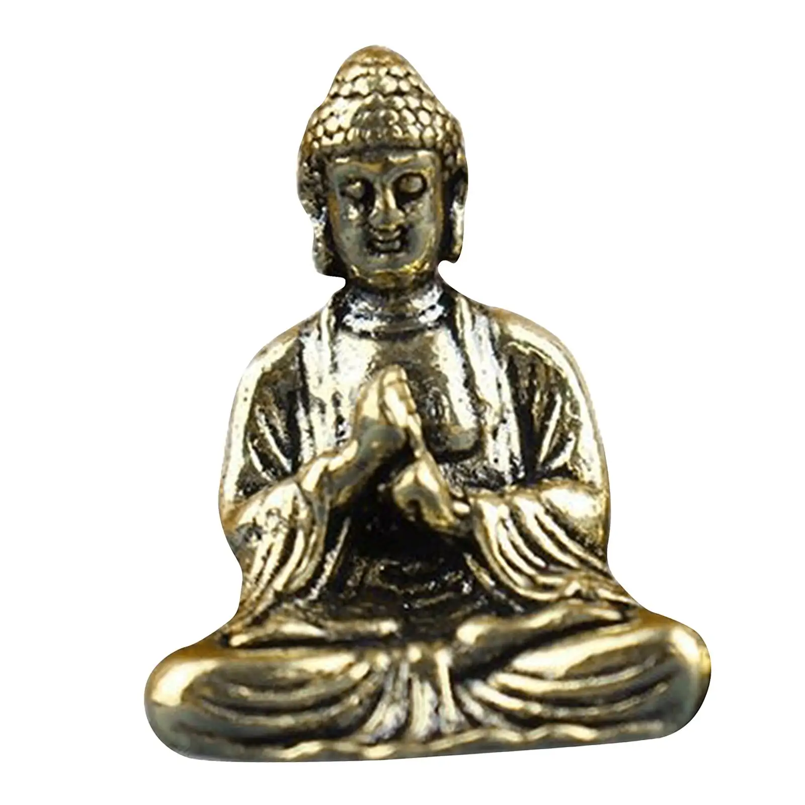 Mini Brass Sakyamuni Buddha Statue Compact Meditation Seated Pose Metal Sculpture Small Pocket Buddha Figurine for Dollhouse Car Mini Brass Sakyamuni Buddha Statue Compact Meditation Seated Pose Metal Sculpture Small Pocket Buddha Figurine for Dollhouse Car