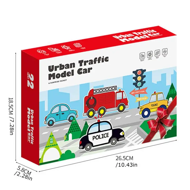 Calendario de cuenta regresiva, juego de coches extraíble, calendario de cuenta regresiva 22X, vehículos de construcción para niños en edad preescolar, vehículos de juguete para niños - imagen 5