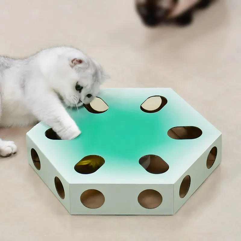 Nuevos juguetes interactivos para gatos cay Play, juguete automático de plumas, juguete Teaser Hide n Seek para gatos y gatitos - imagen 5