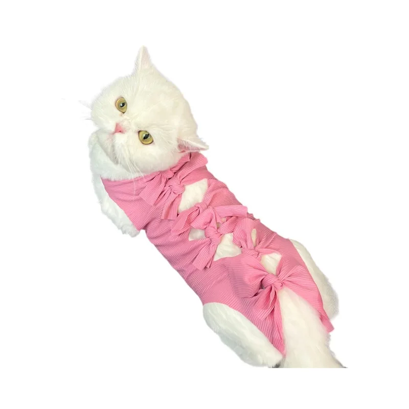 Traje de recuperación de cirugía para gatos para heridas abdominales o enfermedades de la piel, sustituto del collar electrónico y cono, mono para gatos después de la cirugía - imagen 5