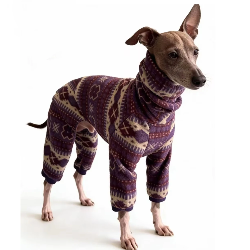 Jersey bohemio de invierno para galgo italiano y whippet – Cuello alto - imagen 2