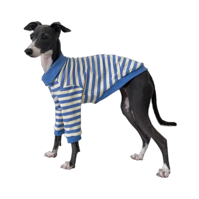 Camisa POLO para mascotas, tela de algodón puro elástica, ropa para perros galgo italiano Whippet Bedlington Terrier - imagen 5