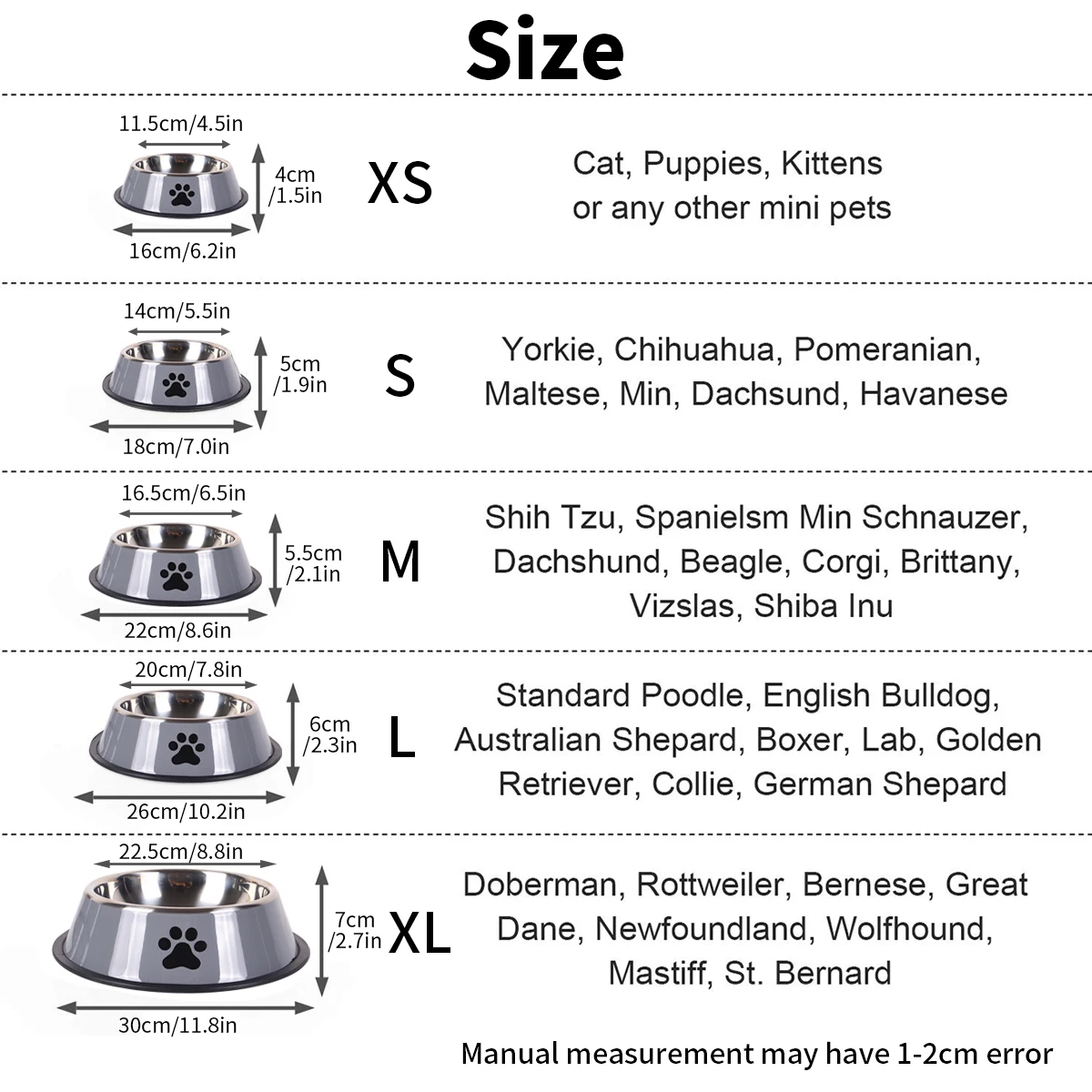 Cuenco de acero inoxidable para gatos y perros domésticos - imagen 5
