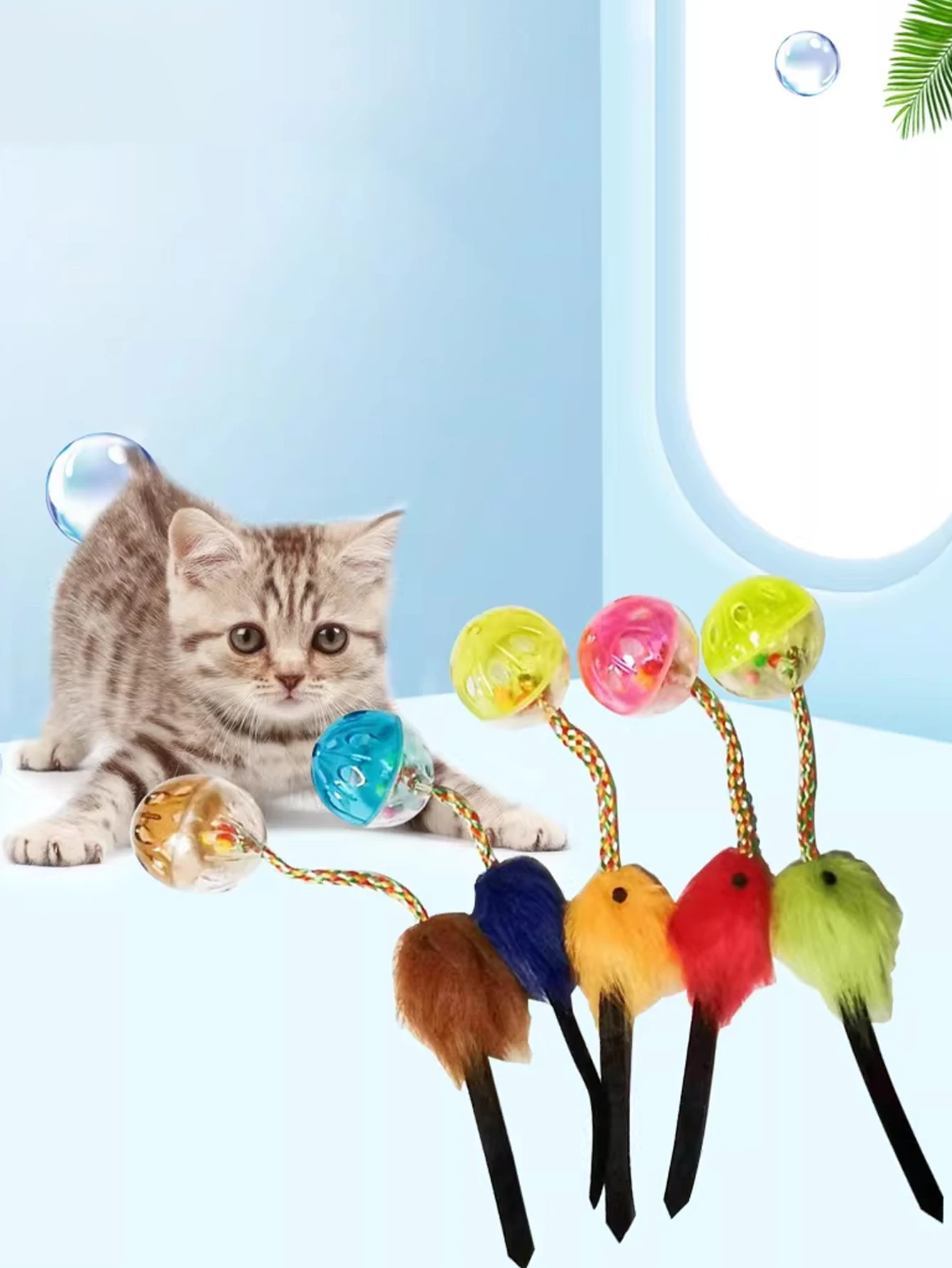 Juguete para gatos: campana de peluche con forma de pez y sonido - imagen 5
