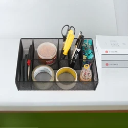 Organizador de escritorio hierro forjado portalápices cesta cosmética