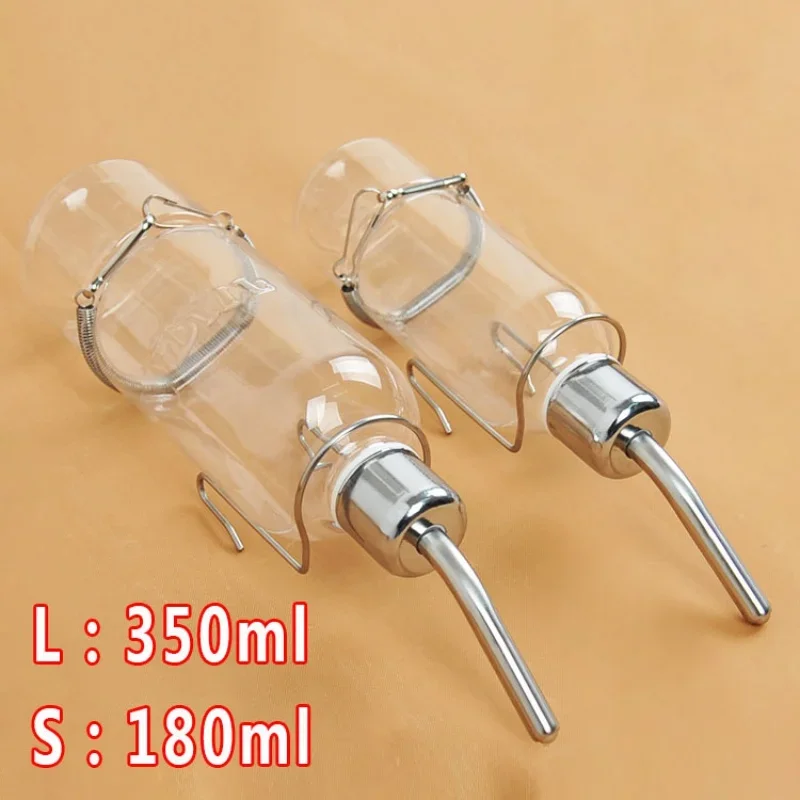 Botella alimentadora de agua transparente para mascotas, bebedero colgante para conejos, hámster, suministros de riego, producto para animales pequeños - imagen 3