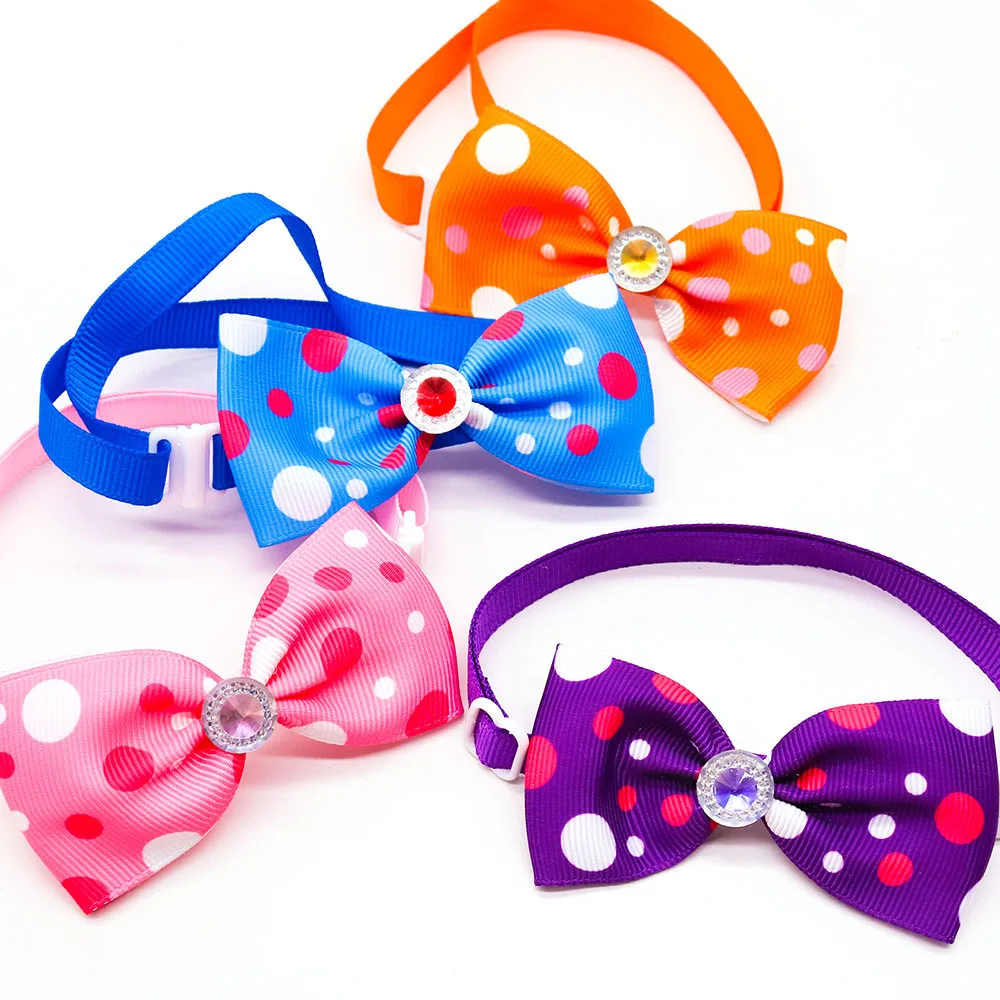 50/100 Uds nuevo estilo de punto pajaritas para perros moda de primavera pajarita Collar para perros gatos perro pequeño lazos para perros accesorios de aseo - imagen 4
