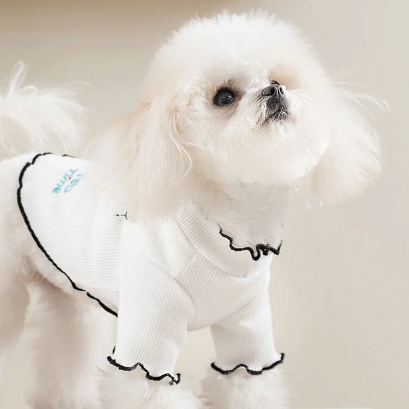 Ropa de verano para mascotas, camisa con estampado de moda para perros, sudaderas bonitas de encaje para cachorros, jerséis con patrón de dibujos animados para gatos, chaleco para cachorros, camisas, chaleco para gatos - imagen 2