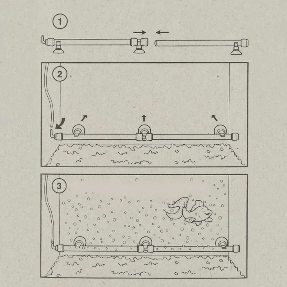 Φ Tira de burbujas de oxigenación para acuario de pecera de 1cm con ventosa, tira de burbujas para paisajismo, tira de oxigenación para artículo de acuario - imagen 3