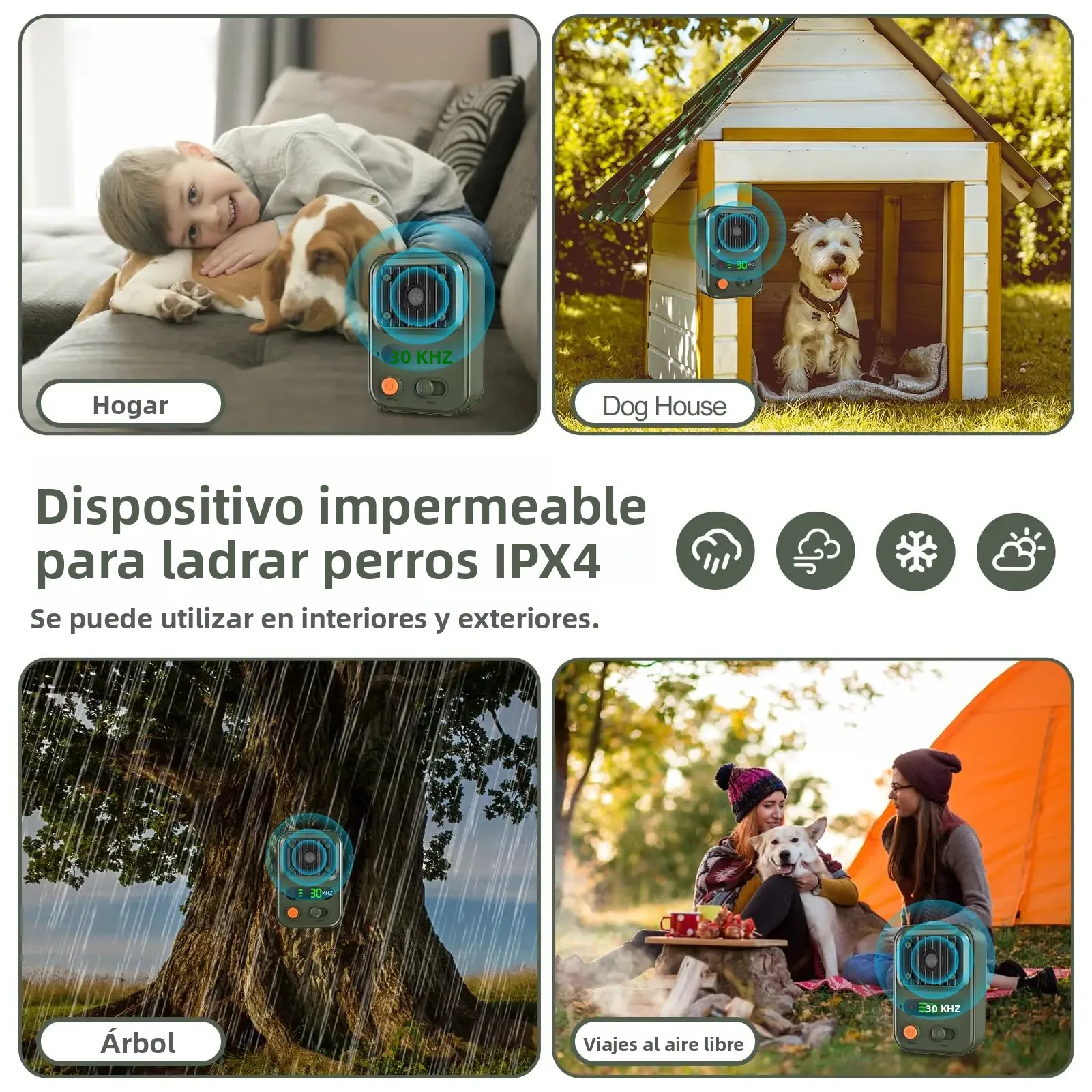 Dispositivos antiladridos, dispositivos disuasorios de ladridos automáticos con 3 modos, silenciador de ladridos para perros recargable, disuasor de ladridos sónico para interiores - imagen 5
