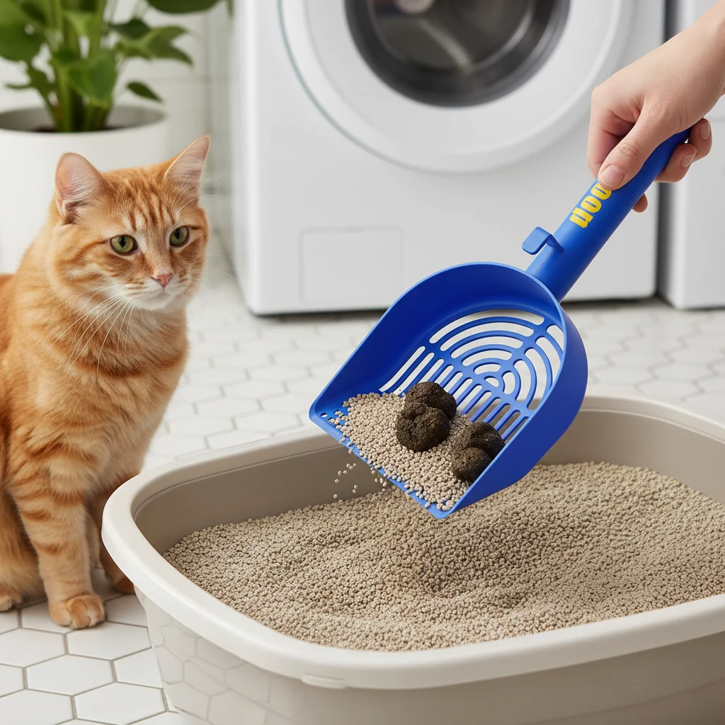 Cuchara de arena de plástico para gatos con agujeros finos, tamaño grande para arena Mineral, pala de limpieza para excrementos de mascotas, herramienta de limpieza duradera para gatos - imagen 2