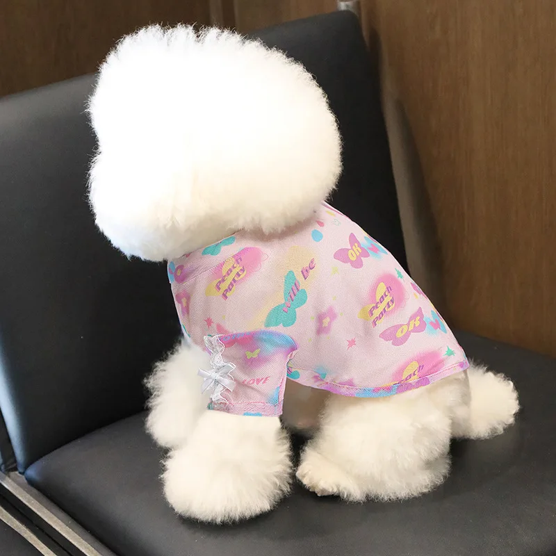 Spring Lace Short Sleeved Cat Pet Mesh Clothes Dog Sunscreen Shirt Puppy Clothes Cooling Vest for Dog - imagen 4