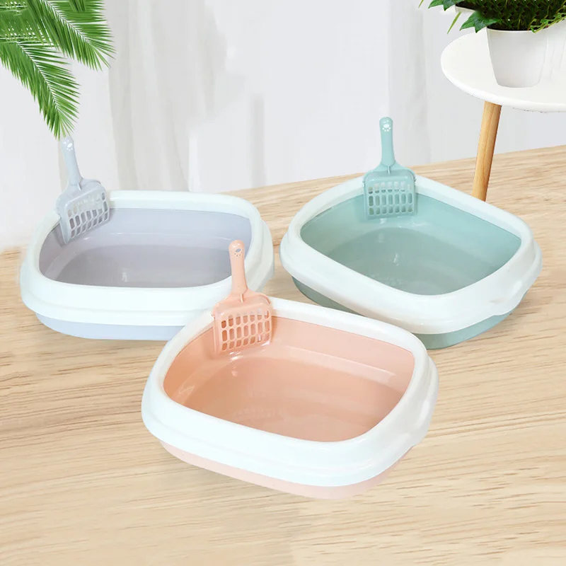 Lavabo de arena semicerrado para gatos, caja de arena extraíble para coño, fácil de limpiar, suministros de inodoro para mascotas, bandeja para gatitos a prueba de salpicaduras, baño de lavado - imagen 4