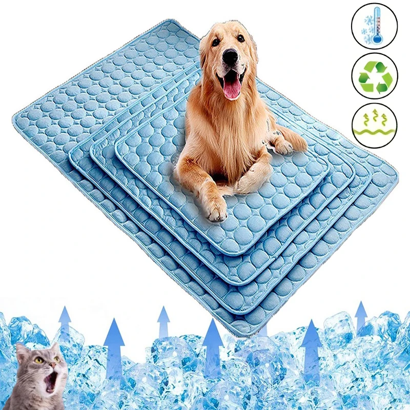Alfombra de cama refrescante para perros, alfombra helada, almohadilla duradera Extra grande de verano para perros pequeños y gatos, manta para cachorros, accesorios lavables