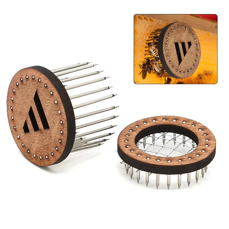 Jaula para abejas reina, receptor tipo aguja de acero inoxidable, sala de aislamiento, caja receptora de abejas de madera, equipo de apicultura, suministros para apicultor