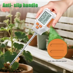 Medidor de pH y humedad para plantas con pantalla LCD