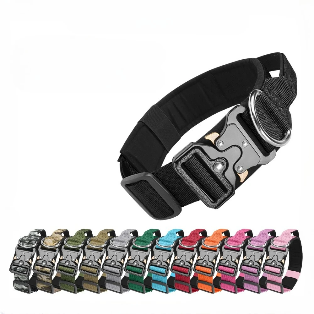 Collar táctico para entrenamiento de perros grandes – Ajustable y resistente