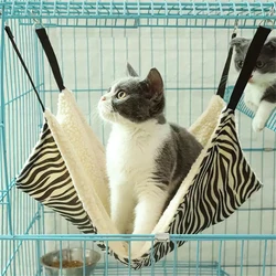Hamaca felpa cálida suave ajustable colgante para gatos en jaula